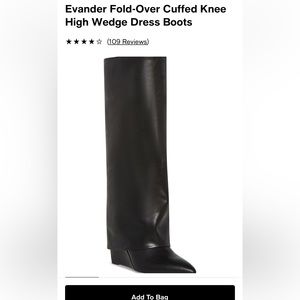 Fold over knee high cuffed boots